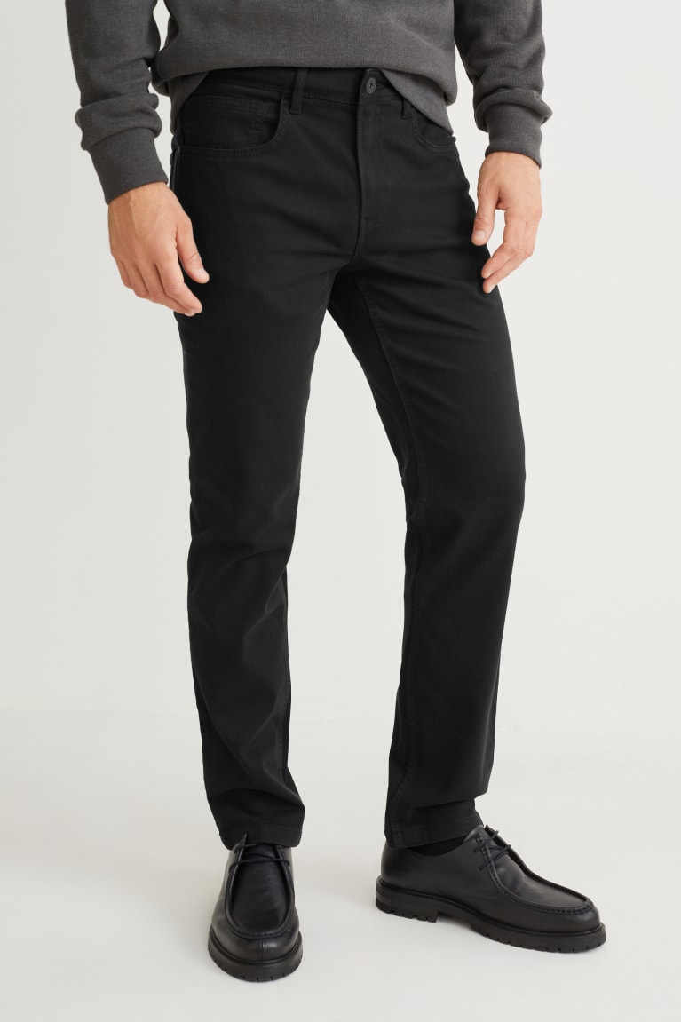 C&A Slim Fit Flex Broek Zwart | TQP-835096