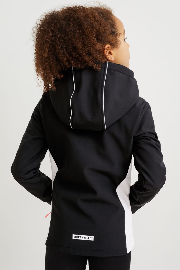 C&A Softshell With Hood Jassen Zwart | JNP-408251