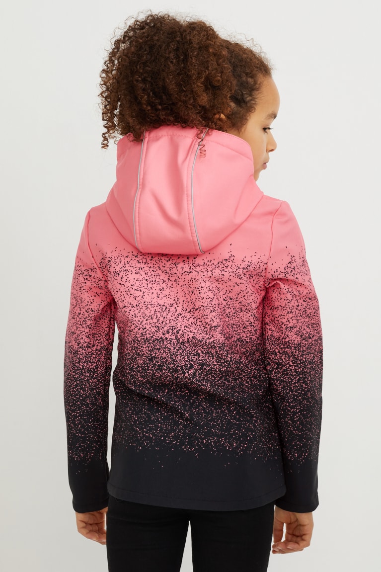 C&A Softshell With Hood Jassen Zwart Roze | EZR-259480