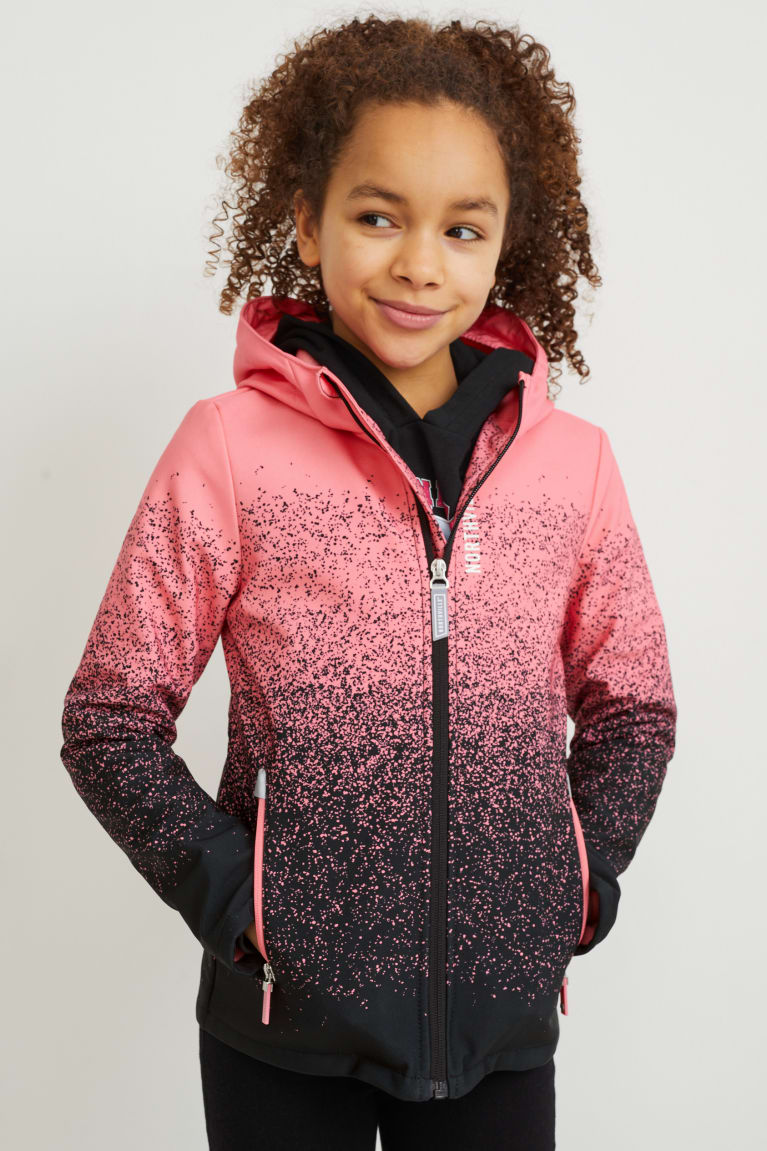 C&A Softshell With Hood Jassen Zwart Roze | EZR-259480