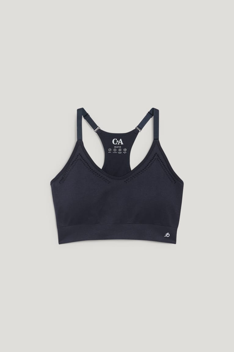 C&A Sports Bra Gewatteerd Hardloop 4 Way Stretch Ondergoed Donkerblauw | ZRD-706859