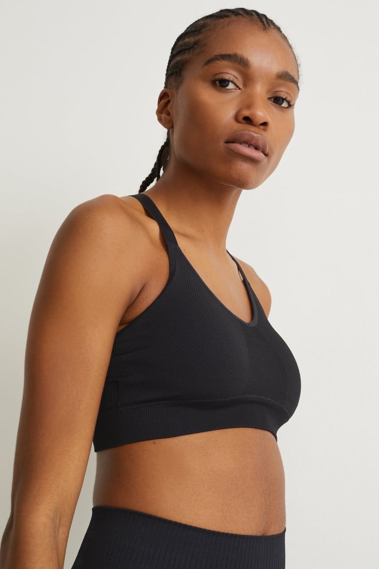 C&A Sports Bra Gewatteerd Yoga Recycled Ondergoed Zwart | DCW-527801