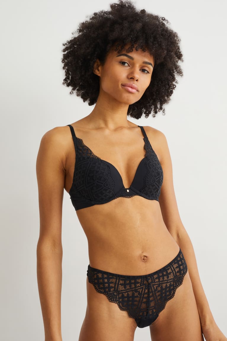 C&A String Lycra® Ondergoed Zwart | DML-208415