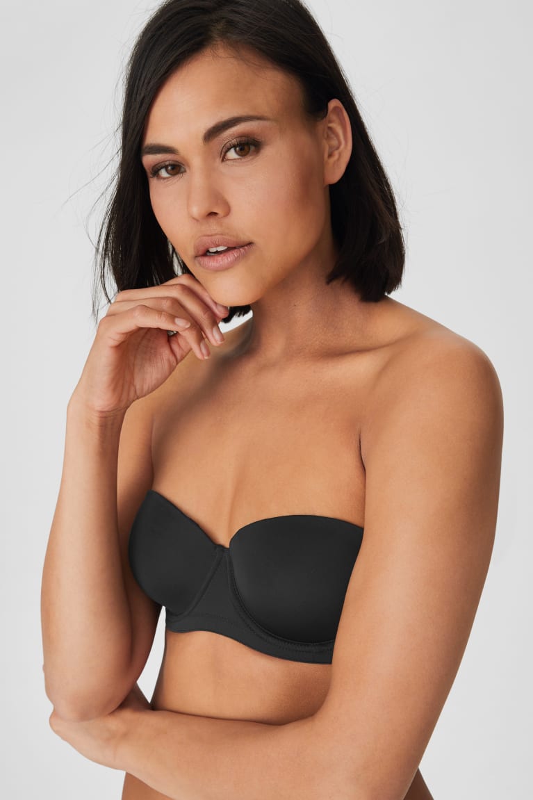 C&A Underwire Bra Balconette Gewatteerd Ondergoed Zwart | EKU-038692