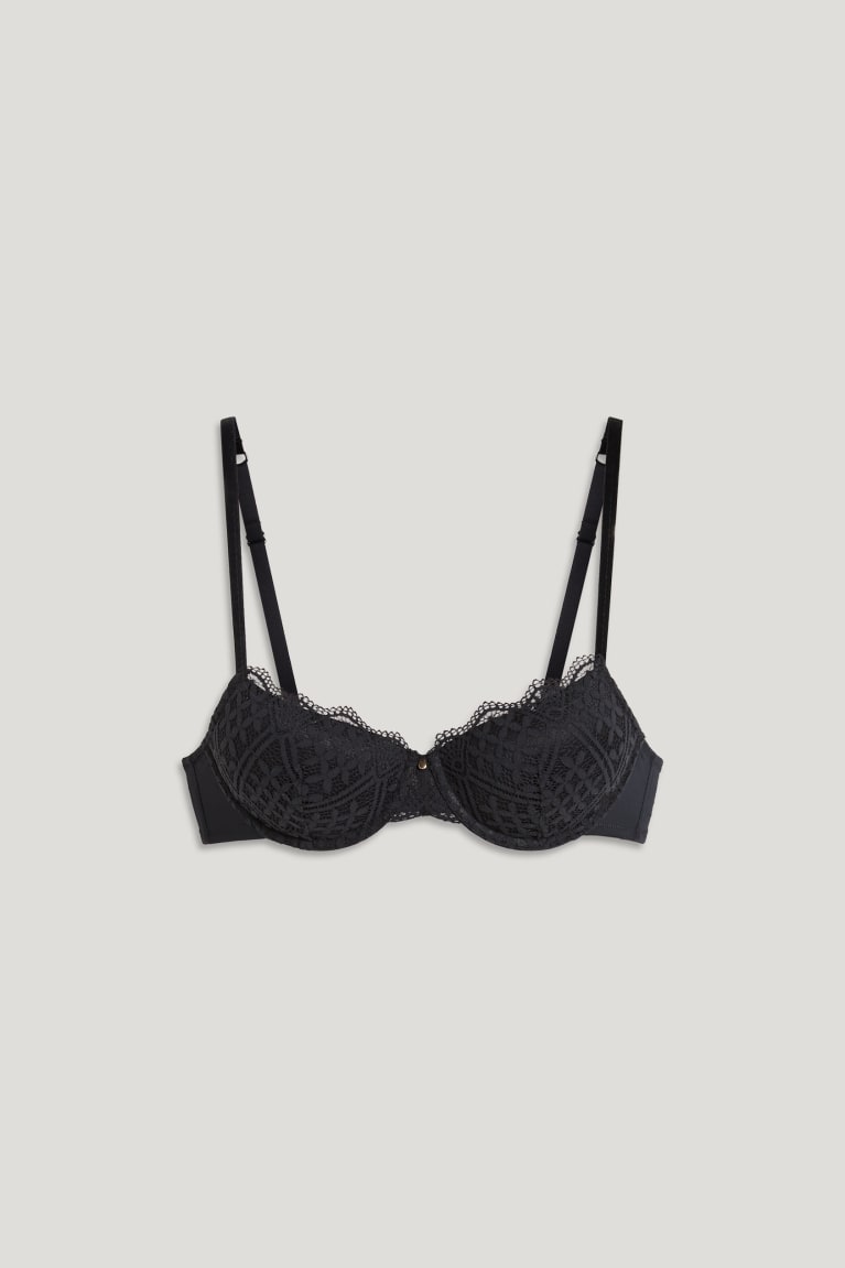 C&A Underwire Bra Demi Gewatteerd Lycra® Ondergoed Zwart | KOU-610782