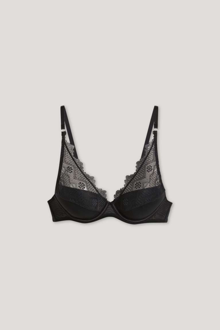 C&A Underwire Bra Demi Gewatteerd Ondergoed Zwart | EMO-250691