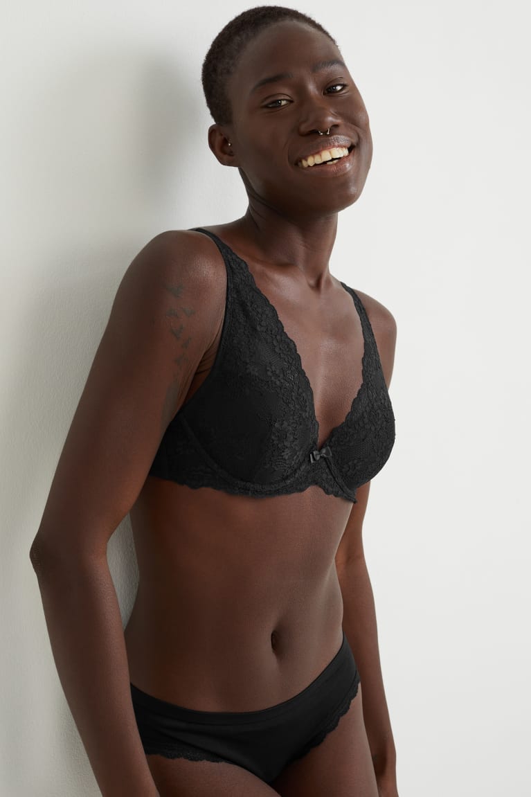 C&A Underwire Bra Demi Gewatteerd Ondergoed Zwart | FSX-384692