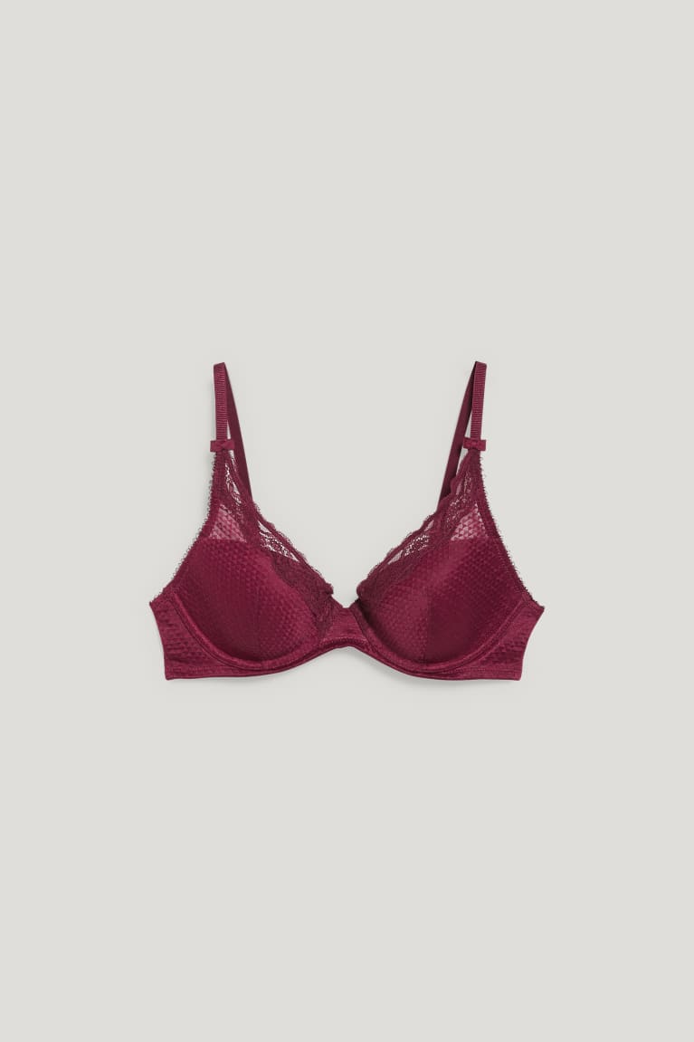 C&A Underwire Bra Demi Gewatteerd Ondergoed Bordeaux | QUR-071936