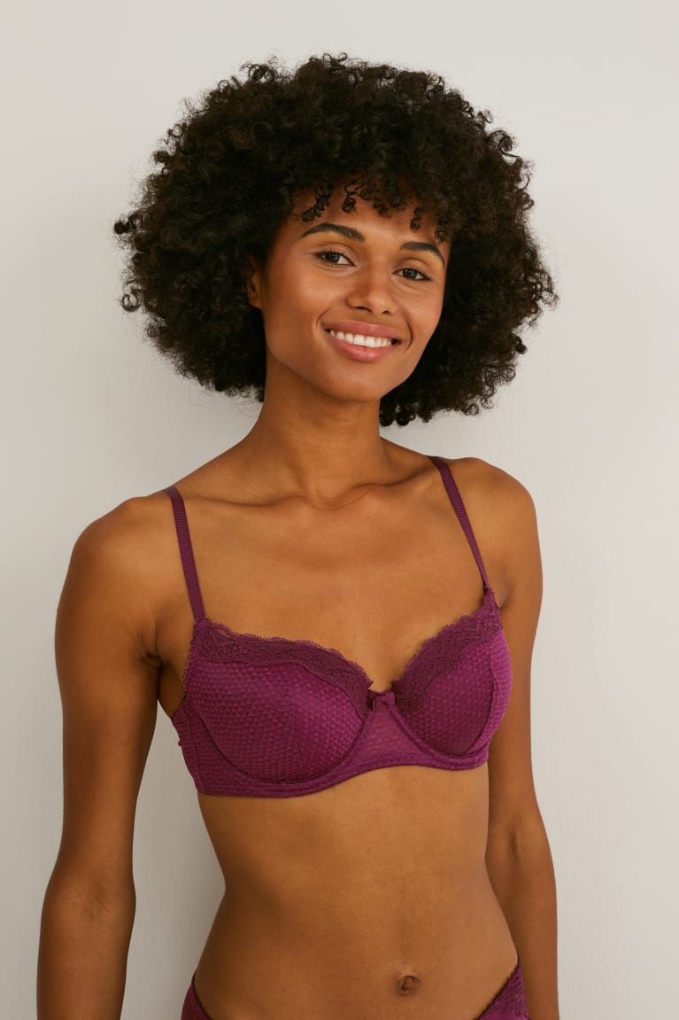 C&A Underwire Bra Full Coverage Gewatteerd Ondergoed Bordeaux | WGA-532987