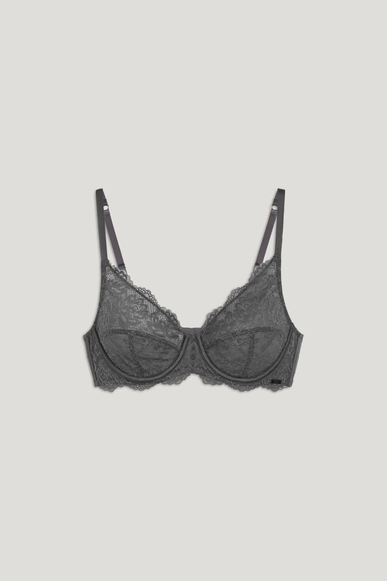 C&A Underwire Bra Ondergoed Donkergrijs | BGS-356478