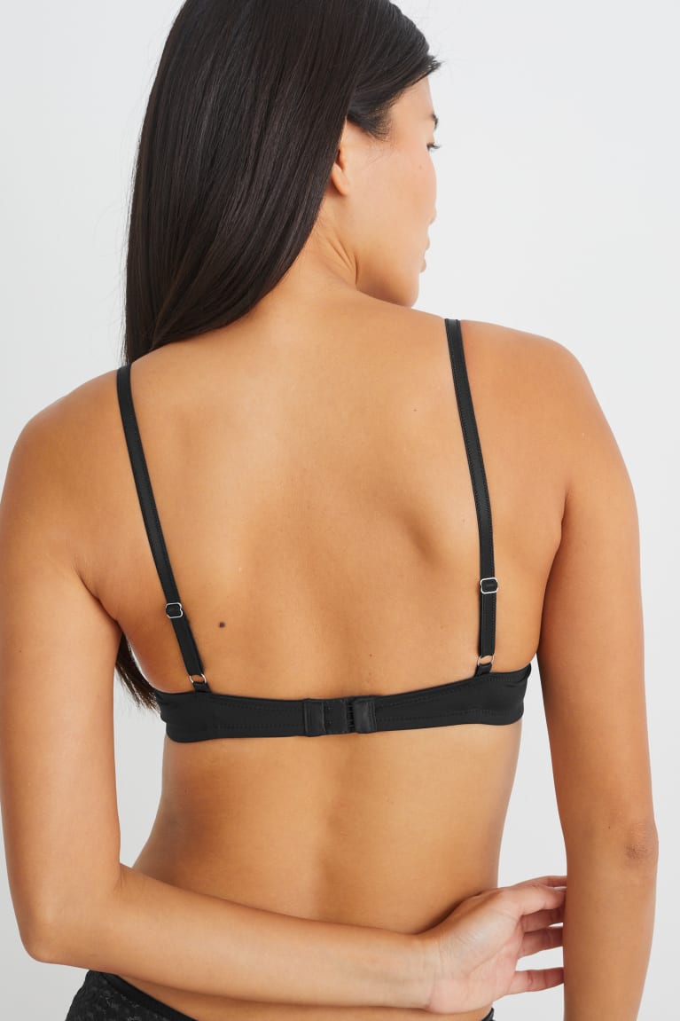 C&A Underwire Bra Plunge Gewatteerd Push-up Ondergoed Zwart | AHX-306912