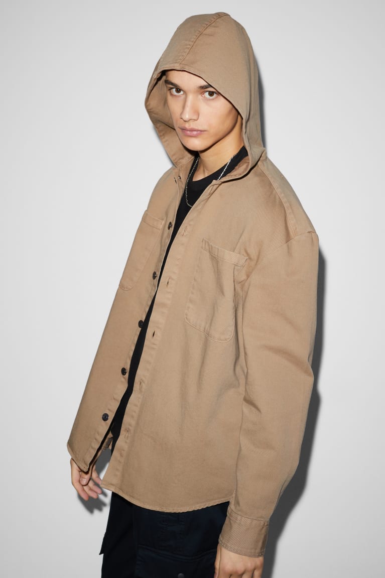 C&A With Hood Overhemd Beige | UAH-412396