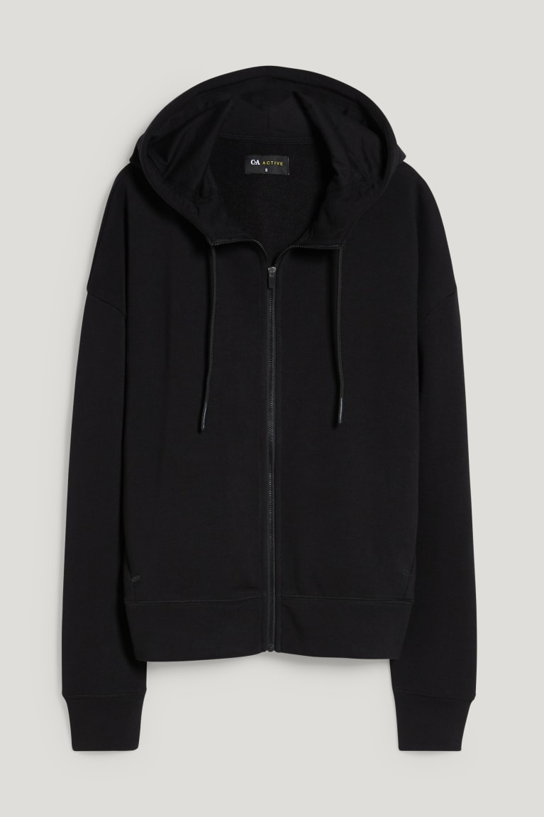 C&A Zip-through With Hood Recycled Sweatshirts Zwart | QTB-049615