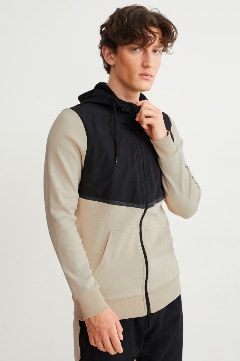 C&A Zip-through With Hood Sweatshirts Zwart Beige | FRK-468902